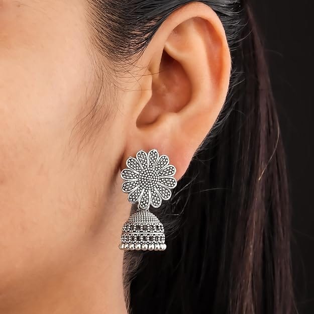 women wearing Jhumkas