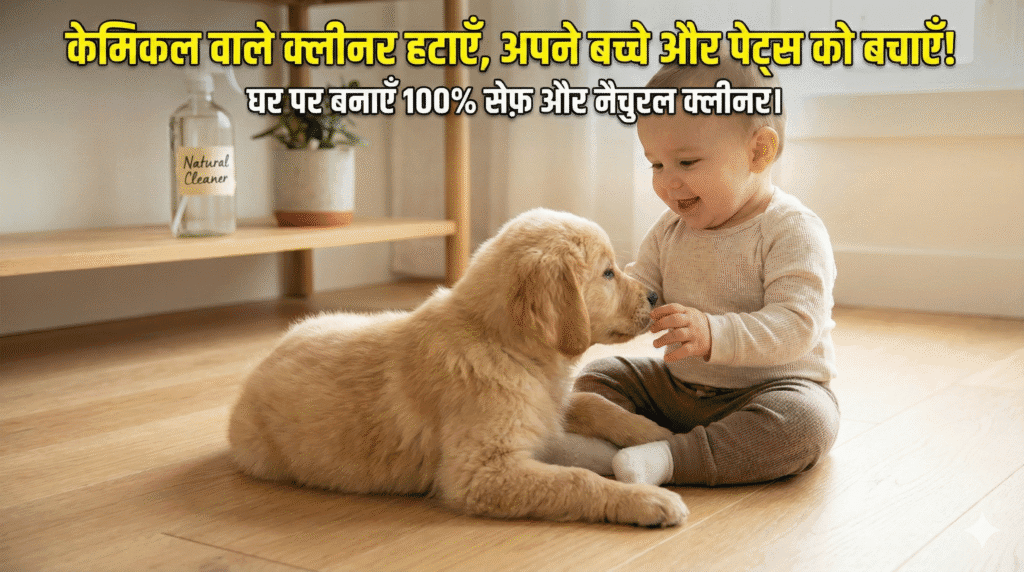 बच्चों और पालतू जानवरों (Pets) के लिए 100% सेफ़ क्लीनिंग: घर पर बनाएँ ये 5 नैचुरल नुस्खे